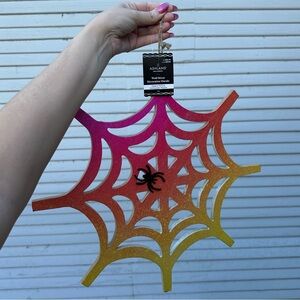 Ashland Halloween Hippie Hollow Glitter Pink Colorful Bright Spiderweb Wall Art